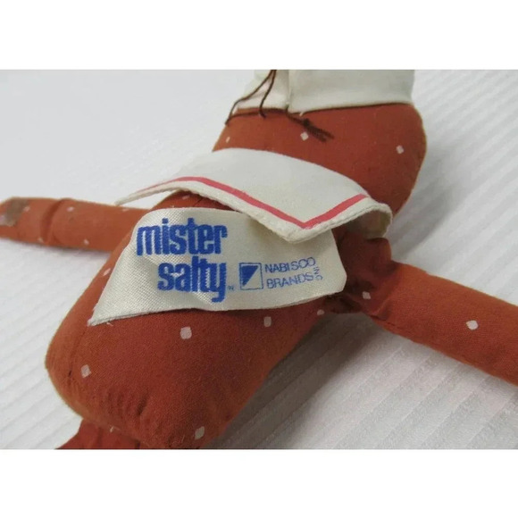 NABISCO vtg rag doll Mister Salty pretzel sailor plush 11" pretzel snacks toy - Picture 3 of 3